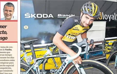  ??  ?? ILUSIONADO. Juanjo Lobato posa para AS frente al bus de su equipo, el Lotto-Jumbo.