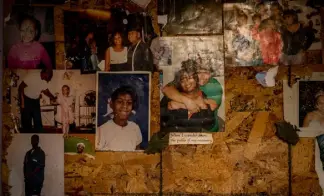  ??  ?? Old photograph­s decorate the family’s home in Aurora. Peoples, center left at age 10, still struggles to cope with the trauma and memories of the day she was brutalized by Aurora police in 2017.