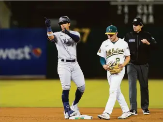  ?? Godofredo A. Vásquez / Associated Press ?? The A’s 13-4 pounding Thursday at the hands of one of the highest payroll teams, the Yankees, is a feature, not a bug, of Oakland ownership’s strategy for gaming MLB’s financial system.