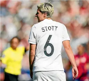  ?? PHOTOSPORT ?? Football Ferns centre back Rebekah Stott is set to miss the rest of the Football Ferns’ matches in 2022.