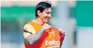  ?? EFE ?? Messi sonriente durante una práctica con el Barsa.