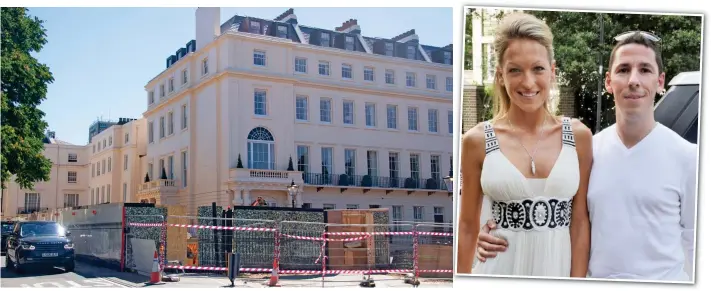  ??  ?? Building site: Work on creating the garden at Christian Candy’s mansion in Regent’s Park. Right: The property developer with his wife Emily