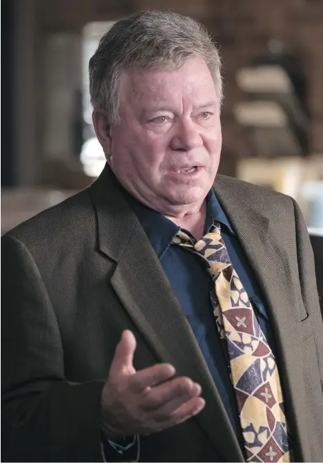  ?? GLOBAL/CORUS ?? William Shatner guest stars as rival investigat­or Norm Glinski on Thursday’s episode of Private Eyes. The Montreal native, however, will always be remembered for his iconic role as James T. Kirk, below, on the original Star Trek series