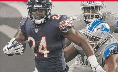  ?? | AP ?? Bears RB Jordan Howard, who’s fourth in the NFL in rushing with 1,069 yards, will face a Browns run defense that ranks seventh in the league.