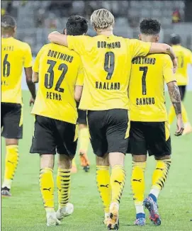  ?? FOTO: EFE ?? Reyna, Haaland y Sancho, claves en el triunfo del Dortmund