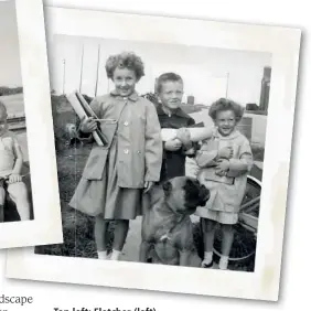  ??  ?? Top left: Fletcher (left) with his father Robert and younger brother Kenny. Top right: Fletcher with his sisters Marilyn (left) and Kathy on the first day of school.