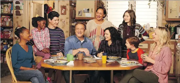  ?? ABC ?? The Conners, which premièred this week, stars Maya Lynne Robinson, left, Jayden Rey, Michael Fishman, John Goodman, Laurie Metcalf, Sara Gilbert, Emma Kenney, Ames Mcnamara and Lecy Goranson.