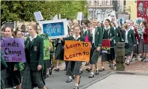  ?? JOHN BISSETT/STUFF ?? Secondary school and tertiary students take part in the Timaru School Strike 4 Climate NZ event.