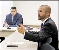  ?? Arkansas Democrat-Gazette/THOMAS METTHE ?? Judge Troy Braswell speaks Thursday to members of the Arkansas School Safety Commission at the University of Arkansas Criminal Justice Institute in Little Rock.