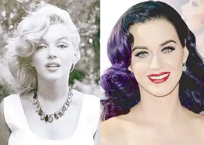  ??  ?? Marilyn Monroe and Katy Perry both have downturned eyes.