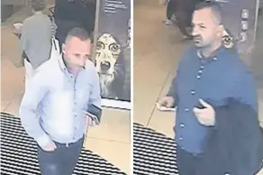  ??  ?? Police are looking for these two men in connection with the thefts