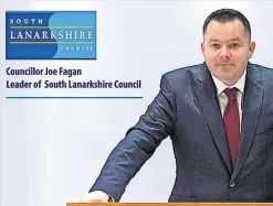  ?? ?? New year speech Joe Fagan, the leader of South Lanarkshir­e Council