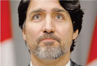  ?? REUTERS/FILE ?? Canada’s Prime Minister Justin Trudeau pauses during a news conference on Parliament Hill in Ottawa on May 1.