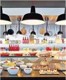  ?? ?? Bed and buffet: CitizenM offers breakfast options but no ‘drab hotel restaurant’