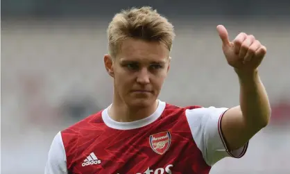  ??  ?? Martin Ødegaard during his loan spell at Arsenal from Real Madrid last season. Photograph: David Price/Arsenal FC/Getty Images