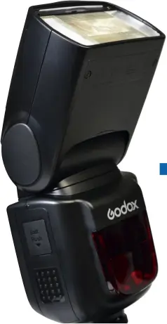  ??  ?? Godox’s V860 on-camera flash is available in versions for either Canon or Nikon’s TTL flash systems.