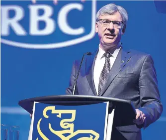  ?? FRANK GUNN THE CANADIAN PRESS FILE PHOTO ?? RBC CEO David McKay says “the Canadian bank advantage is gone,” as U.S. banks have largely repaired their businesses.