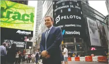  ?? MICHAEL NAGLE/BLOOMBERG ?? Peloton CEO John Foley saw his fitness startup’s stock plummet 11 per cent on its first day of trading Thursday.