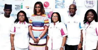  ?? PHOTO: ETOP UKUTT ?? L-R: Guest, Mr. Boye Oyewumi; President, Board of Trustees Parah Family Foundation, Mrs. Adejumoke Airuoyo; Special Guest of Honour , First Lady of Ogun State, Mrs. Bamidele Abiodun; Vice President, Board of Trustees Parah Family Foundation, Princess Dayo Odukoya; BOT member, Mr. Tosin Odukoya and Board Member, Mrs. Isioma Olugbenga, at the 3rd edition of Parah Fertility Conference held in Lagos...recently