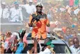  ??  ?? Raila Odinga addresses a rally in Kisumu