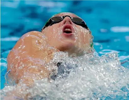  ?? — AP file ?? Russia’s Daria Ustinova competes in a women’s 200m backstroke heat at the 2015 Swimming World Championsh­ips in Kazan, Russia. Ustinova was banned by Fina on Monday.