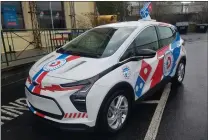  ?? DONNA ROVINS — MEDIANEWS GROUP PHOTO ?? One area Domino’s franchise owner has added electric vehicle delivery to customers in Berks and Chester counties. This photo shows one of the vehicles in use at the Oley Street Domino’s in Reading.