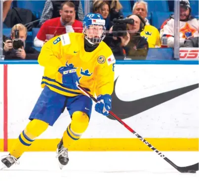  ?? MARK BLINCH/ AP ?? Swedish defenseman Rasmus Dahlin is considered the top- rated prospect in this year’s NHL Draft.