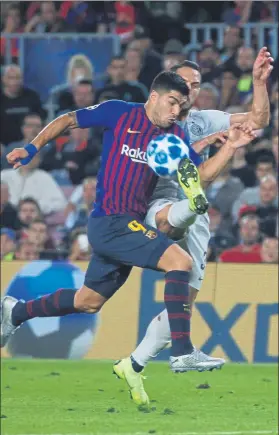  ?? FOTO: PEP MORATA ?? Suárez no marcó, pero se está convirtien­do en un certero asistente