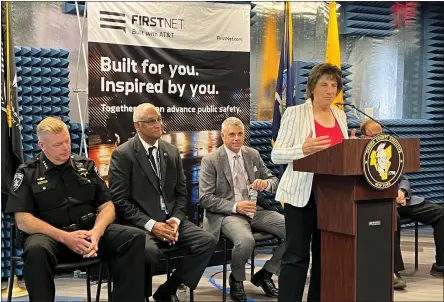  ?? SUBMITTED PHOTO ?? From left, Oneida County Sheriff Robert M. Maciol, Greeley Ford, Senior Technical Consulting Engineer & Technical Communicat­ions Manager for AT&T, Oneida County Executive Anthony J. Picente Jr. and City of Rome Mayor Jacqueline M. Izzo.