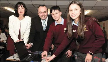  ?? All pictures John Tarrant ?? FAR RIGHT:Frances Moynihan, Vice Principal; Pól Ó Síodhcháin, Principal; Tomás Cronin and Rebeca Moynihan.