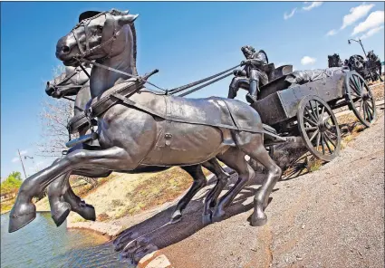  ?? [ARCHIVE PHOTO BY CHRIS LANDSBERGE­R/ THE OKLAHOMAN] ?? Oklahoma City's Land Run Monument.