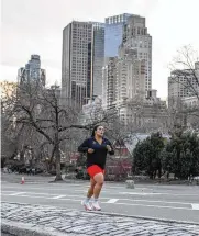  ?? ROSADO / THE NEW YORK TIMES MARIDELIS MORALES ?? Yvonne Zapata, an ambassador for a milk producers’ campaign called 26.2 that aims to offer support to every woman running a marathon in the United States this year, runs in New York on March 21.