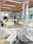  ??  ?? CANNABIS-related accessorie­s such as glass bongs are for sale.