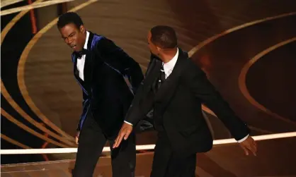  ?? ?? Still fresh in our minds … Will Smith slapping Chris Rock at the 2022 Oscars. Photograph: Robyn Beck/AFP/Getty Images