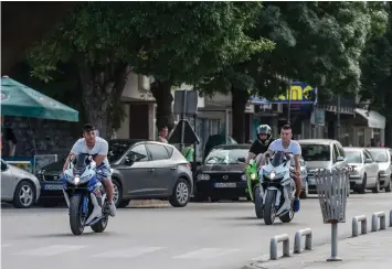  ??  ?? A street scene in the city of Veles. It is reeling from high unemployme­nt among youths. — AFP photos