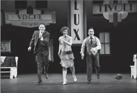  ?? HILARY GAULD CAMILLERI, ONEFORTHEW­ALL.CA ?? Timothy Gledhill, Kayla James, Jay T. Schramek in Singin’ in the Rain.