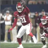  ?? (NWA Democrat-Gazette/Charlie Kaijo) ?? Senior cornerback Montaric Brown said “practice went great” Friday as the Razorbacks continued preparatio­ns for the Outback Bowl. Arkansas will play Penn State at 11 a.m. Central on Jan. 1 in Tampa, Fla.