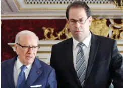  ?? Foto: AFP/Fethi Belaid ?? Präsident Beji Caid Essebsi und Premier Youssef Chahed