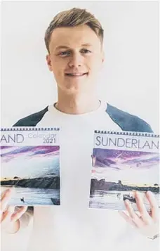  ??  ?? Josh Bewick with his Sunderland 2021 calendar.