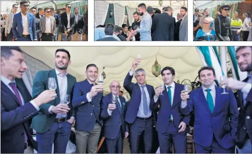  ??  ?? BRINDIS. El Betis celebró su gran momento con una comida oficial en la Feria de Sevilla que arrancó con un brindis del presidente.