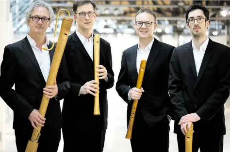  ?? BILD: DPA ?? Gibt am Sonnabend in OLdenburg sein Letztes Konzert: das „FLanders Recorder Quartet“aus BeLgien