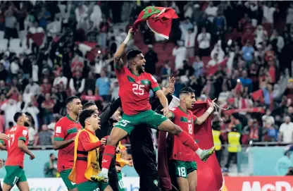  ?? ?? Marockansk segerglädj­e har det varit gott om under VM hittills. Räcker det hela vägen till guld?