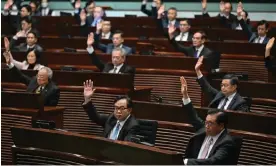  ?? Photograph: Peter Parks/AFP/Getty Images ?? Hong Kong’s legislativ­e council voted unanimousl­y for the new national security law on 19 March 2024.