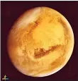  ?? (AFP) ?? In this file photo taken on Sept 30, 2014 a handout photograph received from the Indian Space Research Organisati­on (ISRO) shows an image of the planet Mars taken by the ISRO Mars Orbiter Mission (MOM) spacecraft. A study published in the journal...