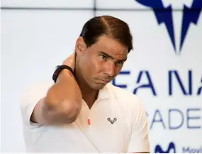  ?? JAIME REINA / AFP ?? Rafael Nadal lors de sa conférence de presse exceptionn­elle ce jeudi.