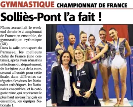  ?? (Photo So. M.) ?? L’équipe solliès-pontoise est devenue championne de France par équipes en Nationale .