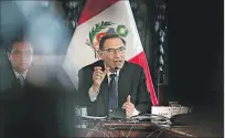  ?? ERNESTO ARIAS / EFE ?? Lima. El presidente Vizcarra en una reunión en el Palacio de Gobierno.