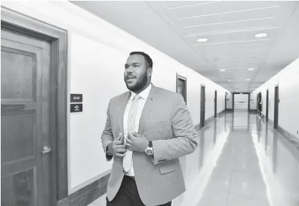  ?? MARVIN JOSEPH/THE WASHINGTON POST ?? Maryland offensive lineman Ellis McKennie has developed an interest in politics and public policy. He interned this summer in the Capitol Hill office of Sen. Ben Cardin, D-Md.