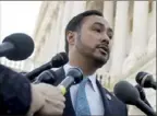  ?? Andrew Harnik/ Associated Press ?? Rep. Joaquin Castro, D- Texas, speaks to reporters outside the U. S. Capitol in Washington on March 14.
