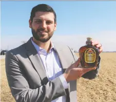  ?? PAUL MORDEN ?? Matthew Slotwinski, with the Sarnia-lambton Economic Partnershi­p, says a new Diageo distillery is the largest food and beverage investment to date and ties in well with the local farm economy.